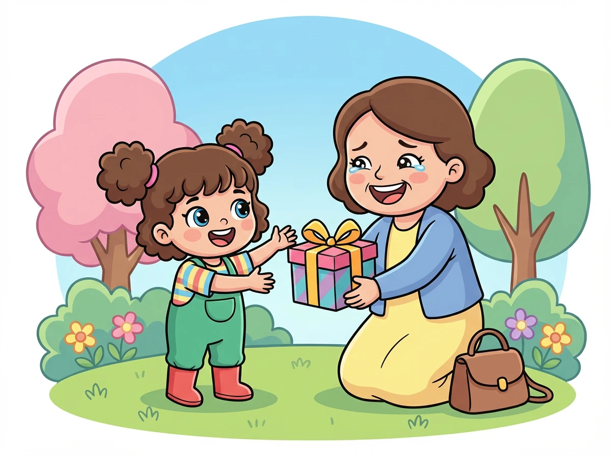 Ibu itu sangat berterima kasih kepada Kiki karena telah menemukan dompetnya. Dia memberikan Kiki hadiah sebagai ucapan terima kasih.