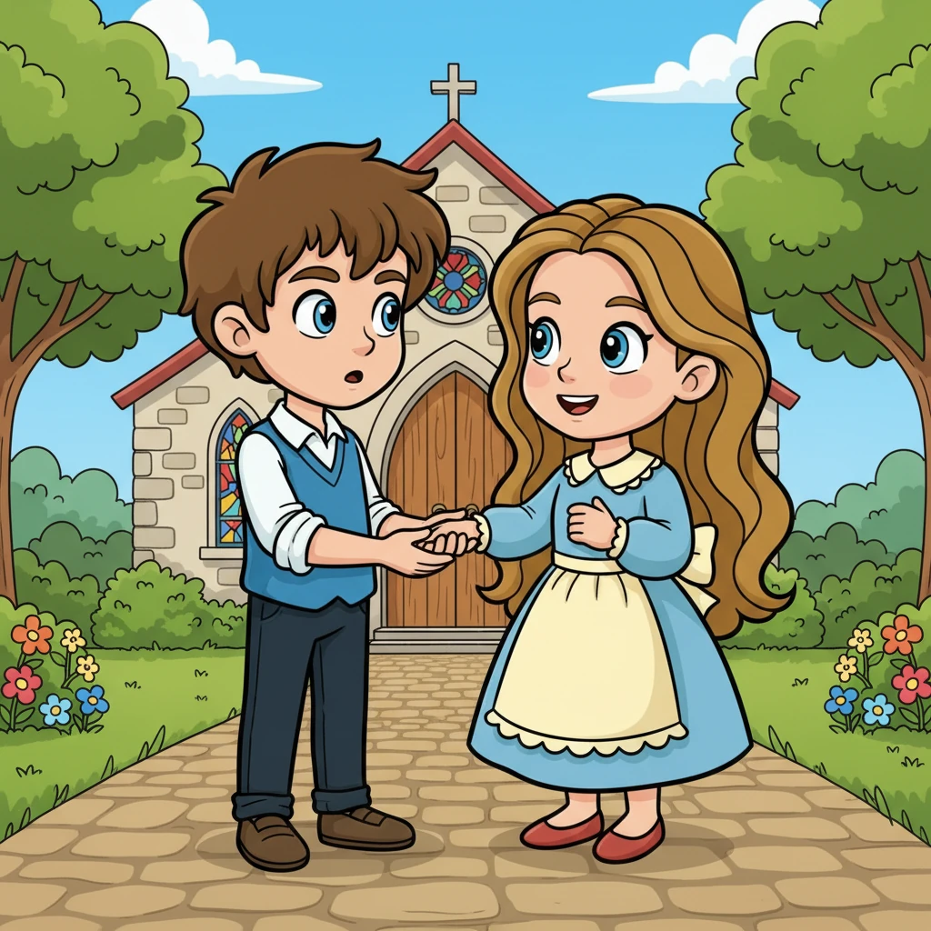 Inspirado pelas palavras de Dona Andrea, Afonso encontra Vitória após o culto de domingo, seu coração batendo forte, mas sua determinação firme. Ele pega a mão dela, olha diretamente em seus olhos azuis e confessa seus sentimentos profundos, sua voz suave, mas clara. O rosto de Vitória se ilumina com alívio e felicidade.