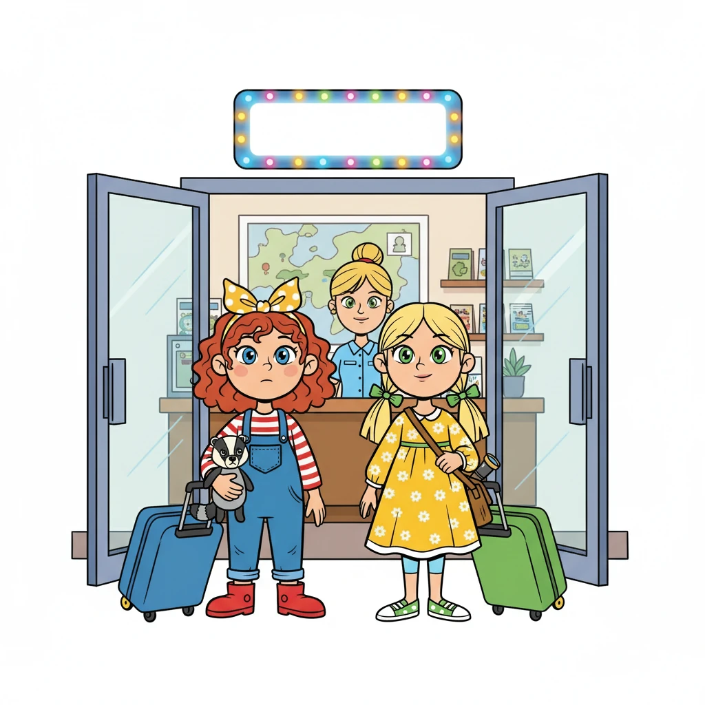 Irene e Agnese arrivarono all'Ufficio Turistico, trascinando le loro valigie. L'insegna luminosa prometteva informazioni e aiuto. L'impiegata sorrise loro, pronta ad accoglierle.