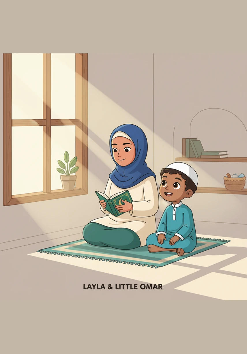 Little Omar watches his father quietly pray on a soft green rug every morning as the world begins to wake up. He wonders why his father looks so peaceful and what he is saying to the Creator of the whole wide world.