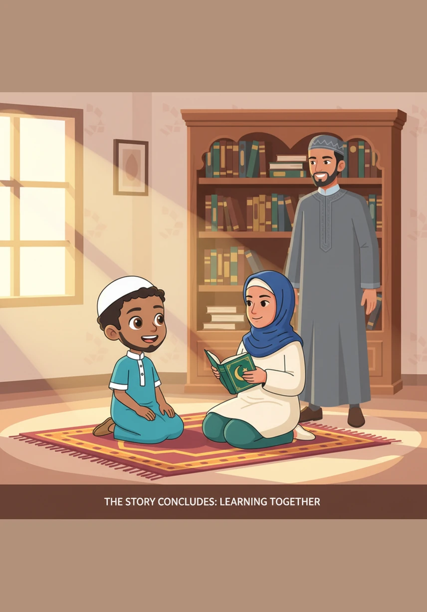 Now, Omar doesn't just pray because it is time; he prays because his heart is full of love for his Creator. With a big smile and a happy spirit, he looks forward to every special meeting on his colorful prayer mat.