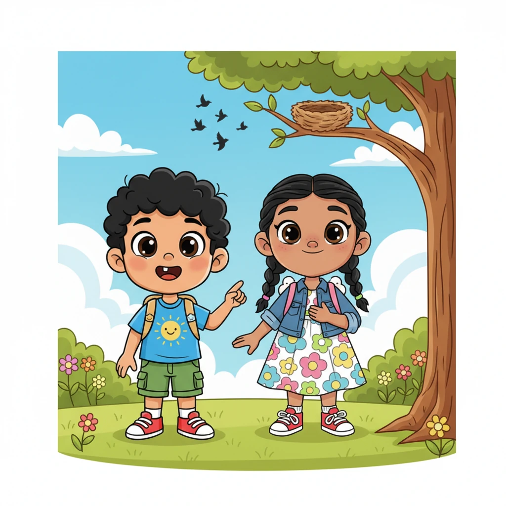 That sunny day, the children understood the true meaning of a nest, learning to cherish nature, their friends, and their loving family. Although the birds' home was empty, its memory filled their hearts with warmth and a lasting lesson.