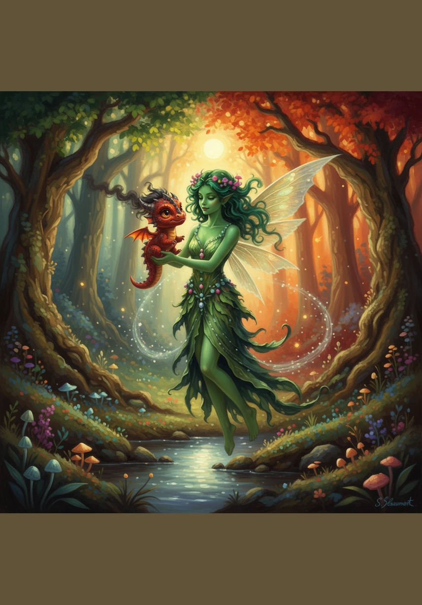 As the seasons turned, Elara taught Ember how to listen to the heartbeat of the forest and how to breathe gentle warmth into frozen flower buds. Their love grew like the ivy on the trees, winding tightly around their hearts until they became completely inseparable in thought and spirit.