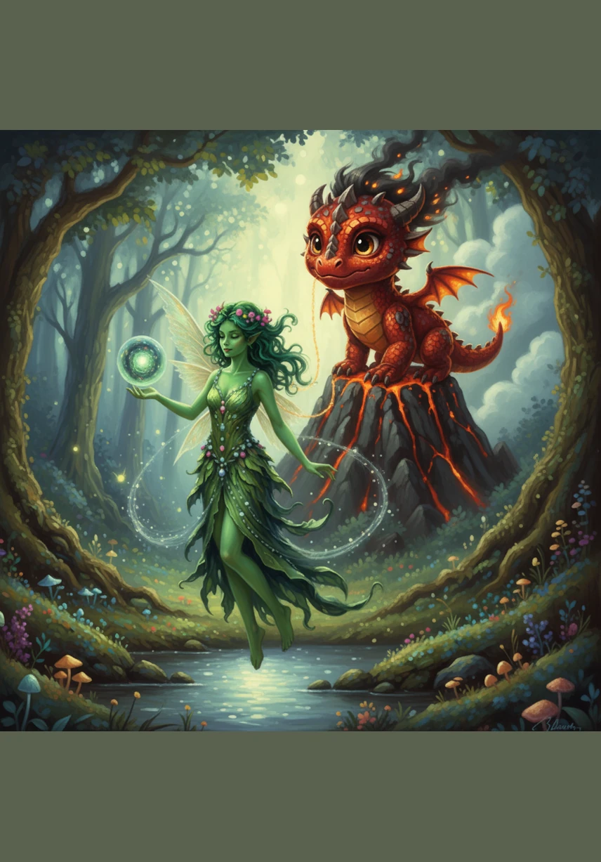 They remained together in spirit and proximity, a dragon guarding the heights and a fairy tending the depths of the woods. Their love had not ended; it had simply changed its shape, proving that some connections are so deep they never truly break, even when the season of being together has passed.