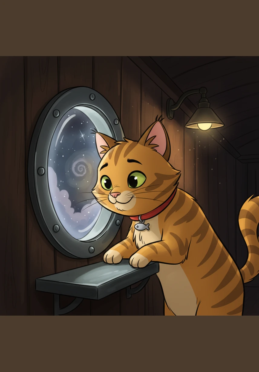 The air grew thin and the sky turned from deep navy to an endless, sparkling black. Looking out the small circular window, Barnaby saw the Earth shrinking below him, appearing like a beautiful sapphire marble swirling with white clouds.