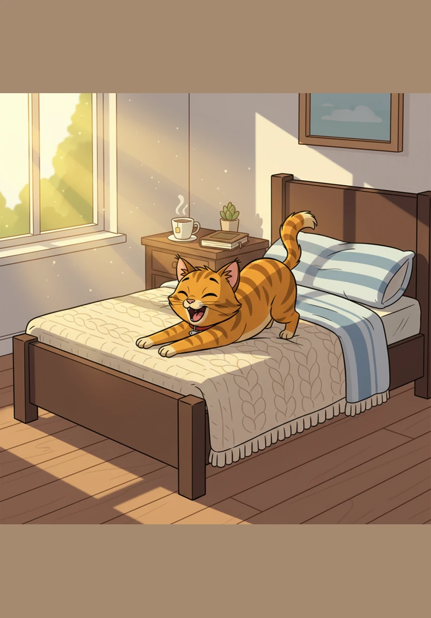 The next morning, Barnaby woke up in his soft wicker bed, the morning sunlight warming his ginger fur. Only a single glowing star-pebble tucked secretly under his paw remained to prove that his journey to the stars had been much more than just a dream.