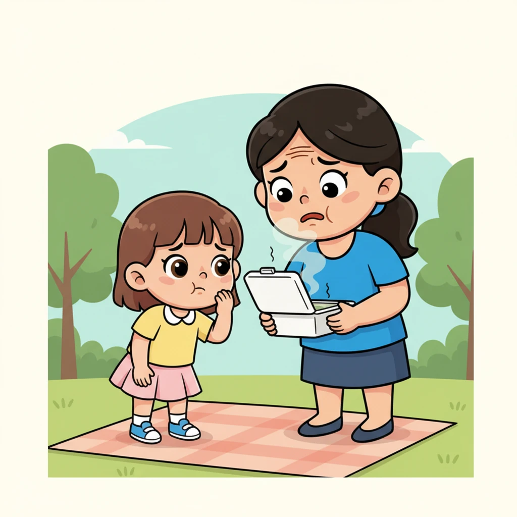 Saat Ibu membuka wadah styrofoam, Lani mencium bau aneh yang sedikit menyengat dari sup panas itu. Ibu juga terlihat sedikit khawatir sambil mengerutkan keningnya. Lani jadi bertanya-tanya mengapa supnya berbau tidak biasa.