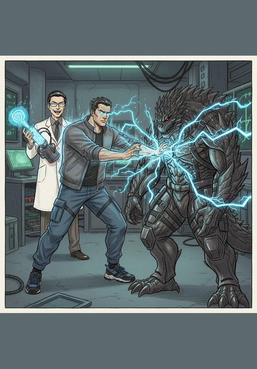 Dr. Arisawa uses a remote device to amplify the monster's rage, forcing Kaito to fight both the beast and the man’s technological traps. The hero realizes that to save the world, he must bring an end to both the puppet and the puppeteer.