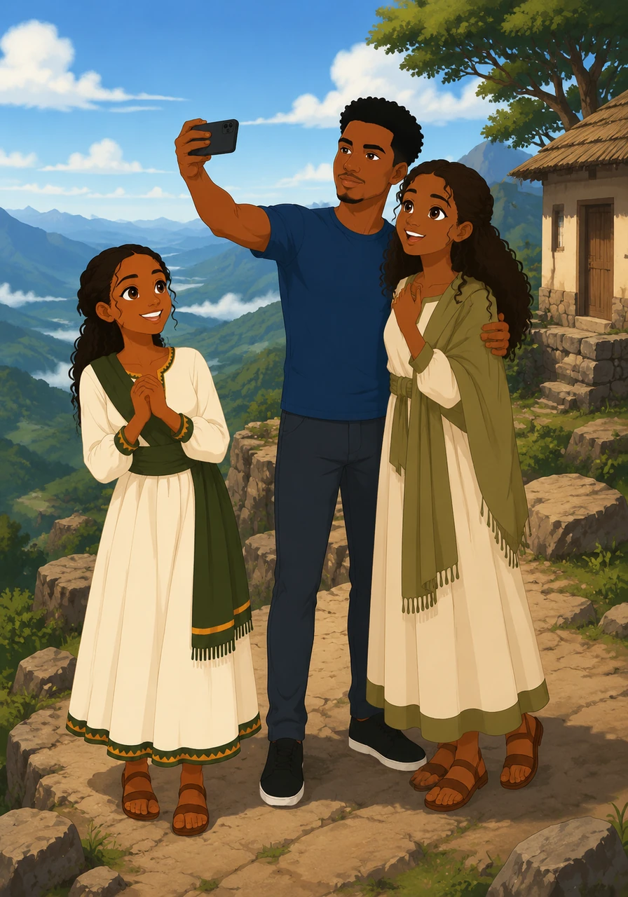 As Novel recovers, he takes Dezu to the very top of the mountain near his aunt’s house to enjoy the breathtaking view. They spend the afternoon taking photos and laughing together, the high altitude matching the soaring feelings they share for one another.
