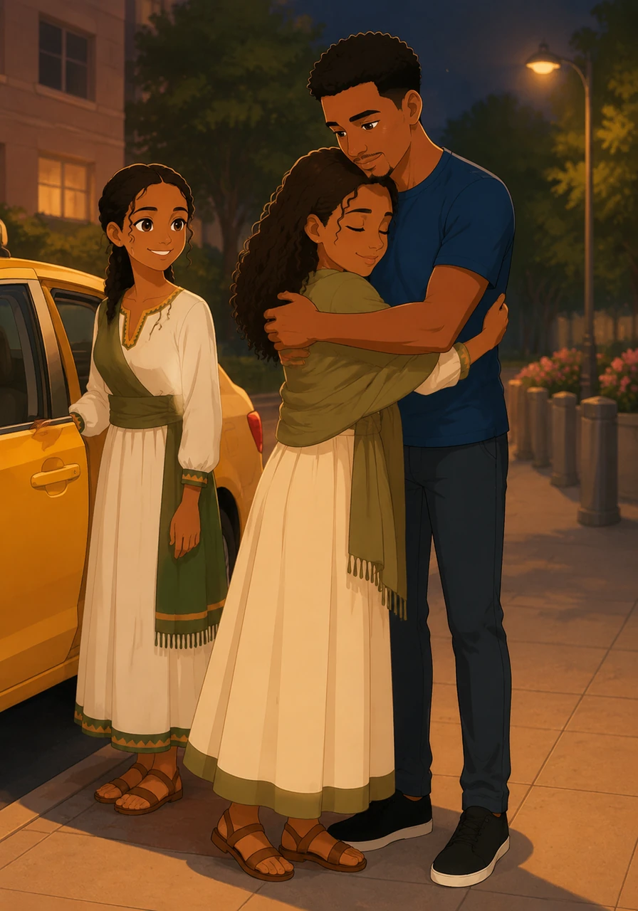 While walking her to a taxi, Novel pulls Dezu into a warm, lingering hug that feels like coming home. Before they say goodbye, Dezu takes his hand and gently kisses his palm, a sweet and signature gesture that makes Novel feel cherished and adored.