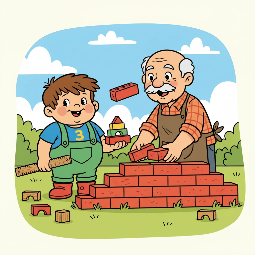 Cu zâmbetul pe buze, Ionel și maestrul au început să așeze cărămizile, construind un gard solid și frumos. Ionel a învățat o lecție valoroasă despre matematică și construcții.