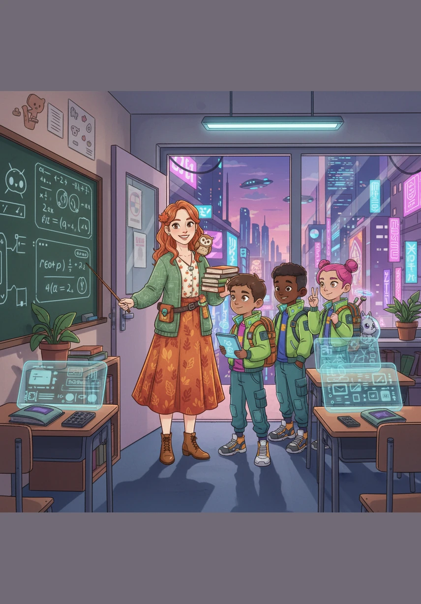 As the school day ends, each student receives a Star Speaker sticker from Ms. Maple for their hard work. They leave the classroom waving goodbye, chattering away in English with newfound courage and bright smiles.