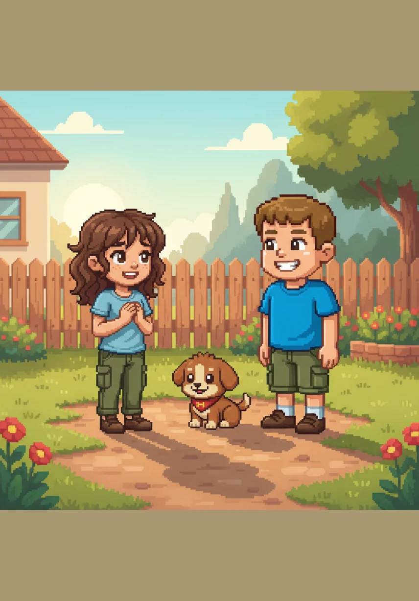 The girl thanks Tom many times for being such a helpful and kind boy. She explains that Coco escaped from her backyard early this morning. Tom feels very proud and happy that he could help his new friend.