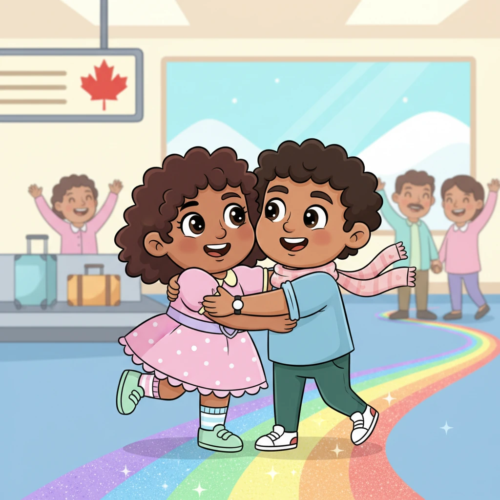 Finally, the day comes! Rohila arrives in Canada, and Vasudev is waiting with the biggest smile and the warmest hug. Their reunion at the airport is bursting with joy and relief, marking the wonderful start of their new life together. Hand-in-hand, they step into their happily ever after!