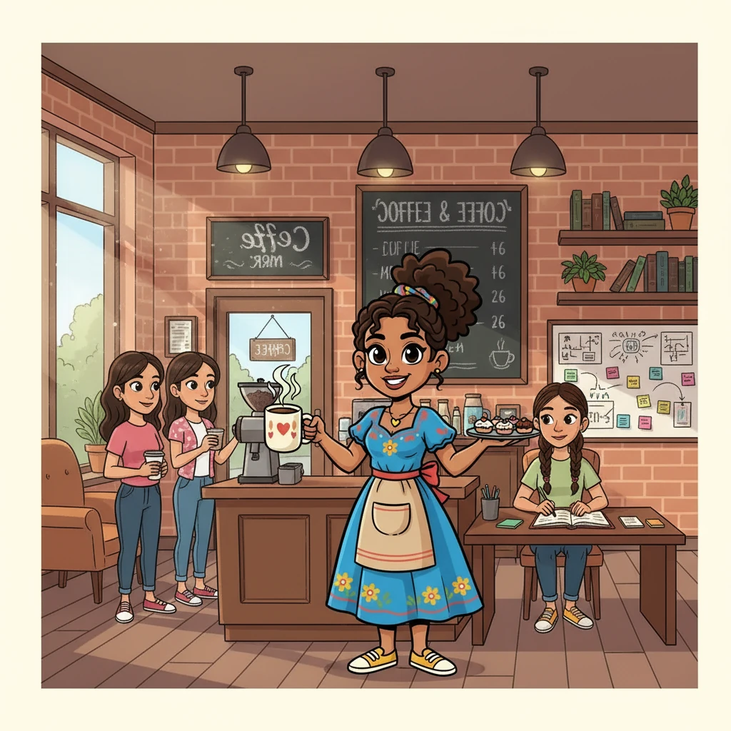 En el primer día, las tres amigas abrieron las puertas de Coffee and More. Yeissi, con su carisma, recibía a los clientes con una sonrisa. Taliana, apasionada por la calidad, supervisaba cada detalle del café. María, con su organización, se encargaba de la planificación y la creatividad del negocio. Los primeros días fueron lentos, pero la perseverancia era su motor.