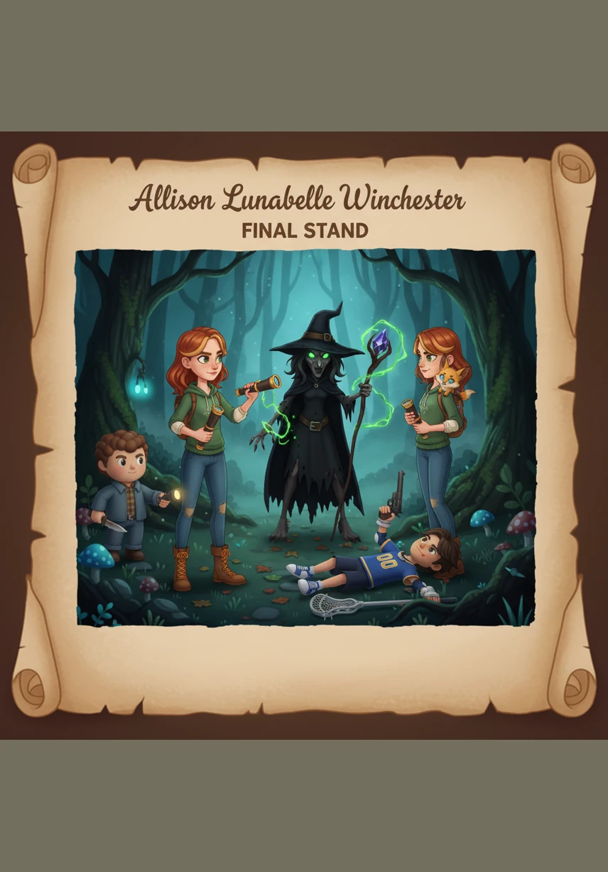 The final battle erupted in the heart of the forest, where Allison channeled her mutant energy through her hunting blades to strike down the ancient evil. Liam fought by her side with primal ferocity, their movements perfectly synchronized in a dance of light and shadow.