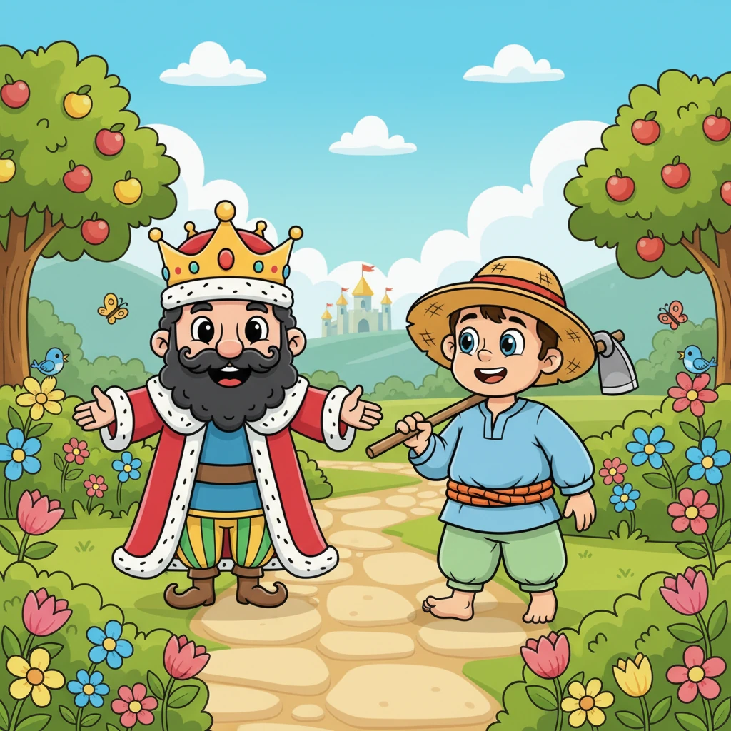 بادشاہ عادل اب پہلے سے زیادہ دانا اور مہربان حکمران بن گیا ہے۔ وہ رحیم کے ساتھ اپنے باغ میں چہل قدمی کر رہا ہے، اور دونوں مسکرا رہے ہیں۔ ریاست میں خوشحالی اور امن ہے، اور رحیم بادشاہ کا بہترین دوست اور مشیر ہے۔