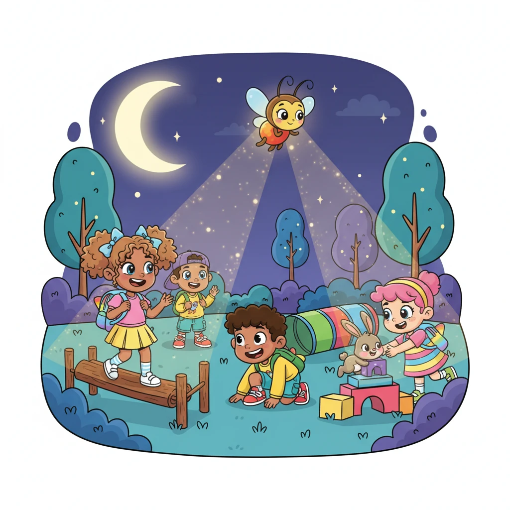 Now, the game was even more wonderful! Everyone, even speedy Zip, benefited from Pip's thoughtful guidance, navigating the playful chaos with ease. Pip's moonbeams lit the way, ensuring no one felt lost or left behind, making the game smoother and more cooperative.