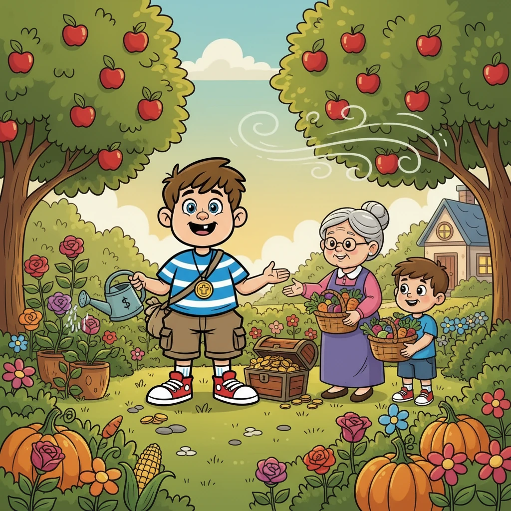 Tim now lived wisely, spending thoughtfully, saving with purpose, and sharing generously. The wind, which once took away everything, now only whispered through his garden, a gentle reminder that for those who befriend money, the wind is a helper, not a foe. He had learned the true meaning of wealth.