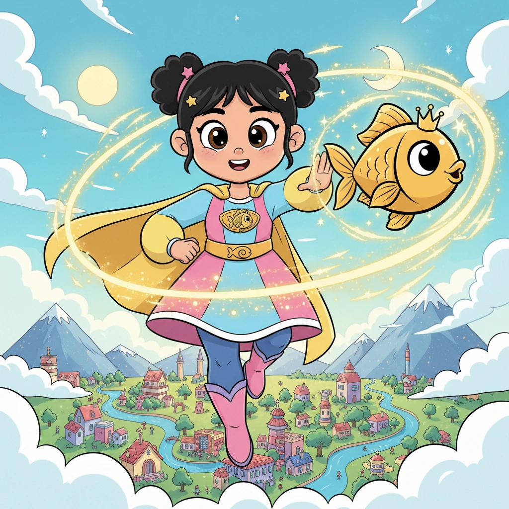 بسمة والسمكة الذهبية البطلة - fairy-tale