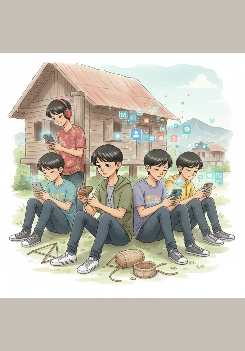 Namun, Adam mula menyedari kesan negatif apabila melihat rakan-rakannya terlalu terpengaruh dengan budaya luar melalui media sosial. Mereka semakin kurang berinteraksi secara bersemuka dan identiti budaya tempatan seolah-olah mula terhakis akibat ketagihan teknologi yang melampau.