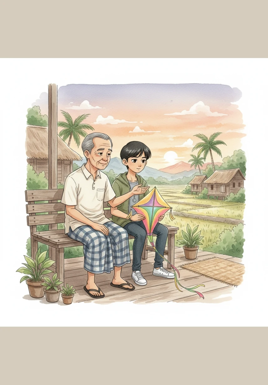 Tok Wan menasihati Adam tentang kepentingan memelihara nilai murni di tengah-tengah arus globalisasi yang membawa aliran budaya luar yang tidak menentu. Beliau mengingatkan Adam bahawa kemajuan teknologi tidak bermakna kita harus melupakan akar umbi dan identiti diri sebagai anak bangsa.