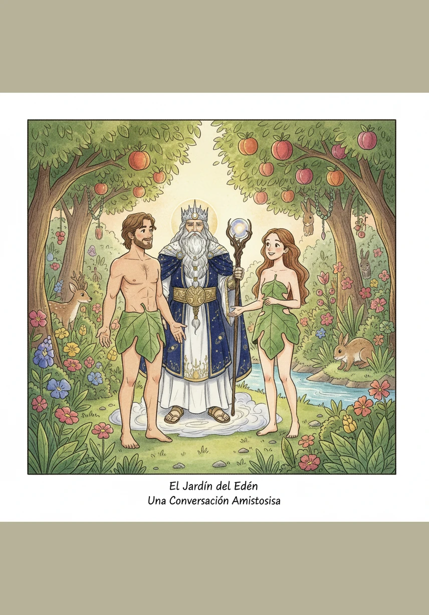 Como su creación más especial, Dios formó a Adán y Eva para que fueran sus amigos cercanos. Ellos caminaban y hablaban con Dios en un jardín perfecto, donde no existía la tristeza, la vergüenza ni el miedo.
