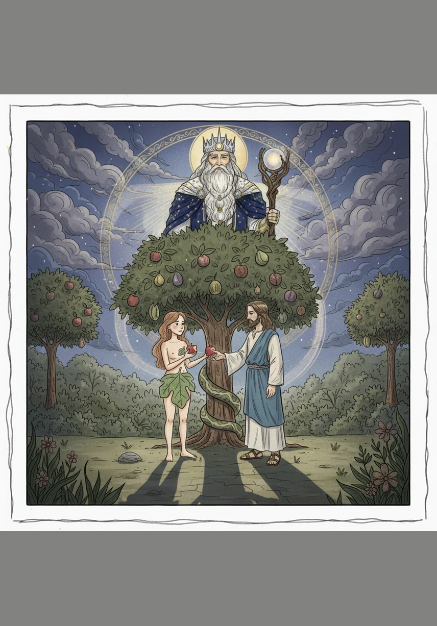 Un día, la tristeza entró al mundo cuando Adán y Eva decidieron desobedecer a Dios en lugar de confiar en Él. Al elegir su propio camino, el pecado los separó de la presencia de su Creador, cambiando sus vidas para siempre.