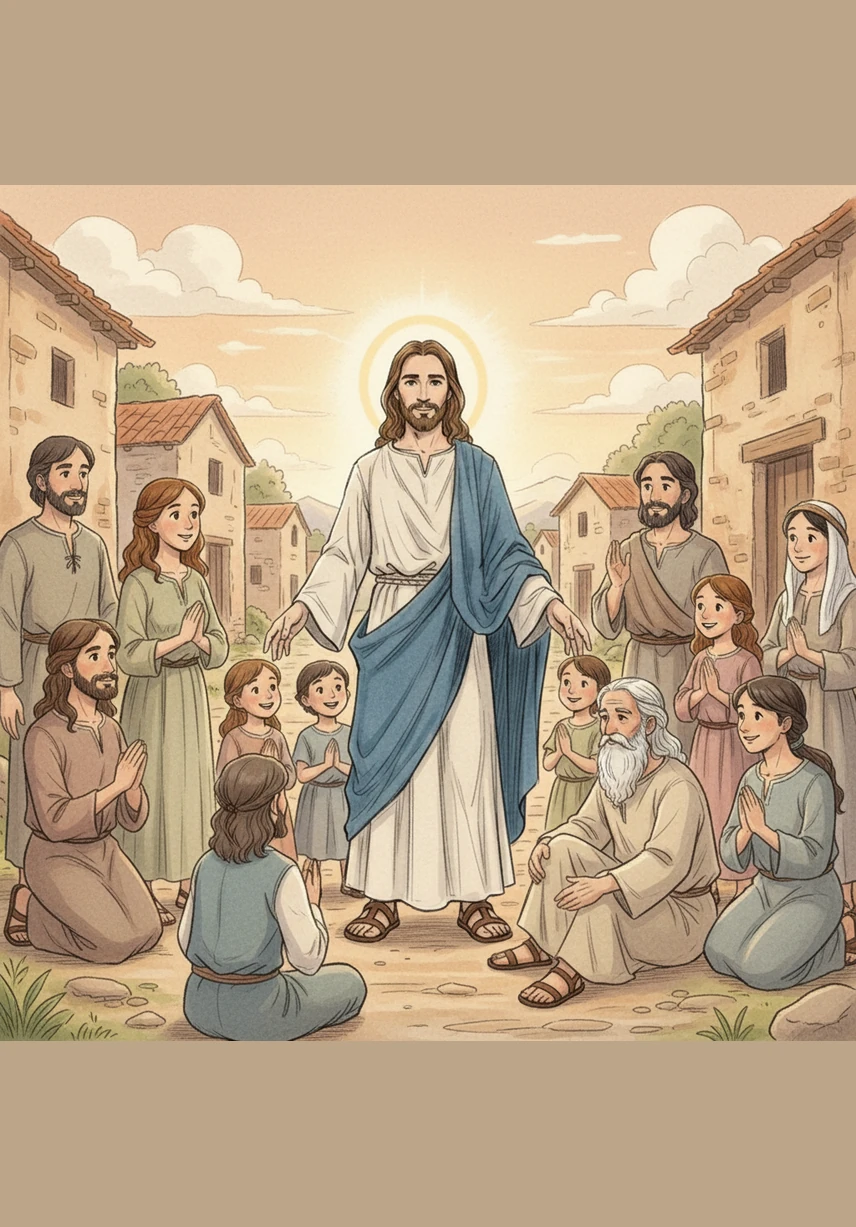 Jesús, el Hijo de Dios, vino al mundo para vivir entre nosotros y mostrarnos el inmenso amor de su Padre. Él era diferente a todos, pues nunca hizo nada malo y siempre actuó con una bondad y paz infinitas hacia todos.
