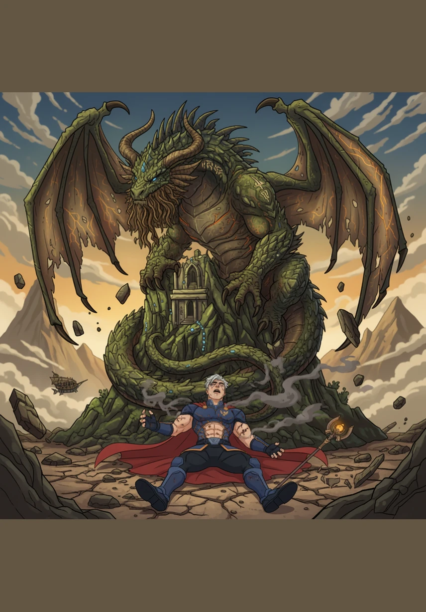 Kael charged into the fray with a heavy heart, but his movements were slow and his strikes lacked the strength he had always promised to build. The dragon’s fire roared around him, and he fell to the scorched earth, his lack of discipline finally catching up to him.