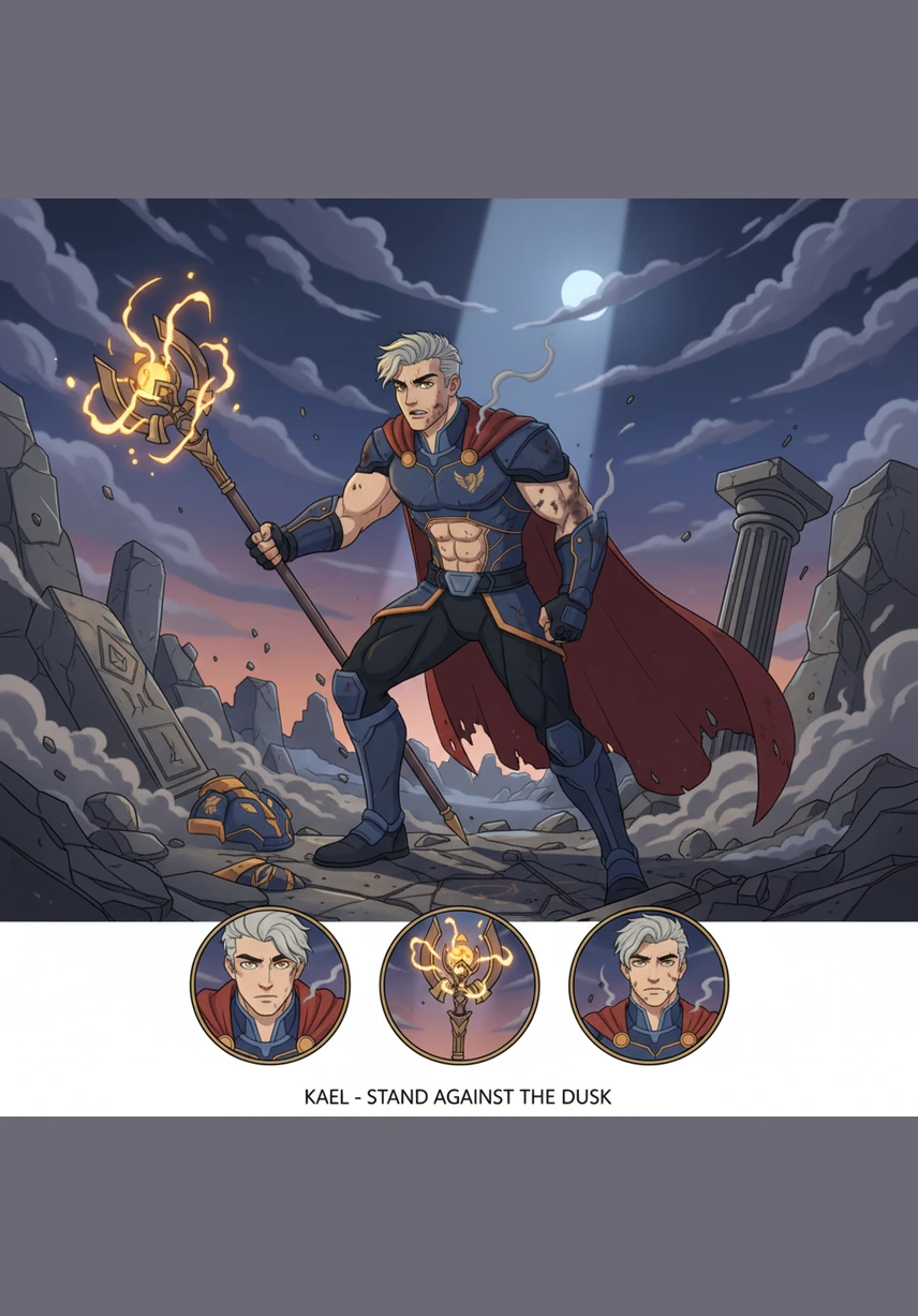 With a sudden surge of desperate resolve, Kael forced himself to stand, gripping his weak sword with trembling hands. He chose to stop mourning what he hadn't done and instead focused every ounce of his remaining strength on the duty he owed to his kingdom.