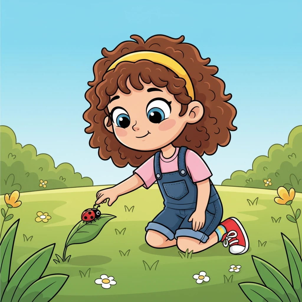 Lily watched the ladybug intently, her curiosity slowly outweighing her fear. She took a tiny, shaky breath, and with a fingertip as light as a feather, she gently touched the ladybug's smooth back. A little giggle escaped her lips as it tickled slightly.