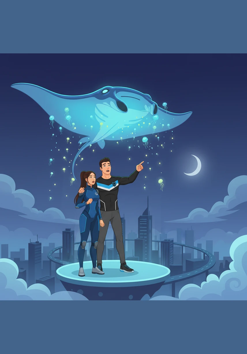 Leo and Mia skip through a sun-drenched forest where the trees hum with hidden magic and the air smells of pine. Their eyes wide with wonder, they follow a trail of sparkling butterflies deeper into the emerald woods.