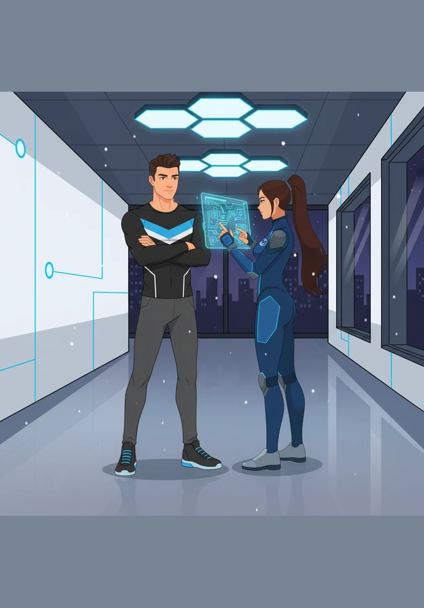 Suddenly, the center of the flower bursts open with a soft pop, releasing a thick cloud of golden, shimmering spores. The air fills with a magical dust that dances like tiny, living stars around the two startled children.