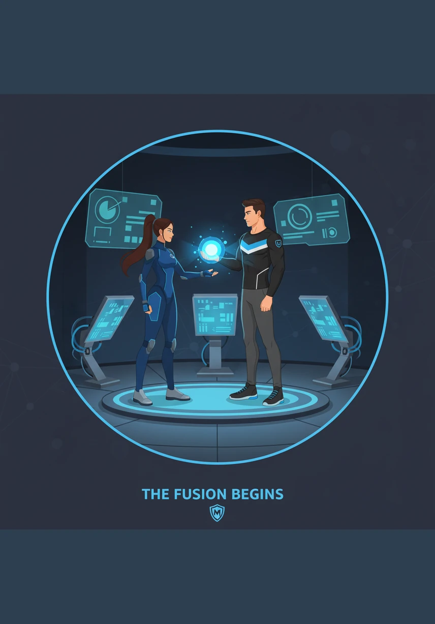 As the spores settle and the light fades, a tall young man and a graceful young woman stand where the children once were. Leo looks down at his large hands and hears his own deep voice, gasping in utter disbelief at the change.