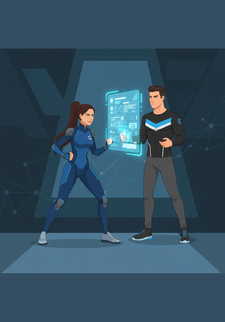 Mia twirls around, feeling the weight of her long hair and the newfound strength in her stride. They look at each other with wide eyes, recognizing the same childhood spark of mischief and kindness in their grown-up faces.