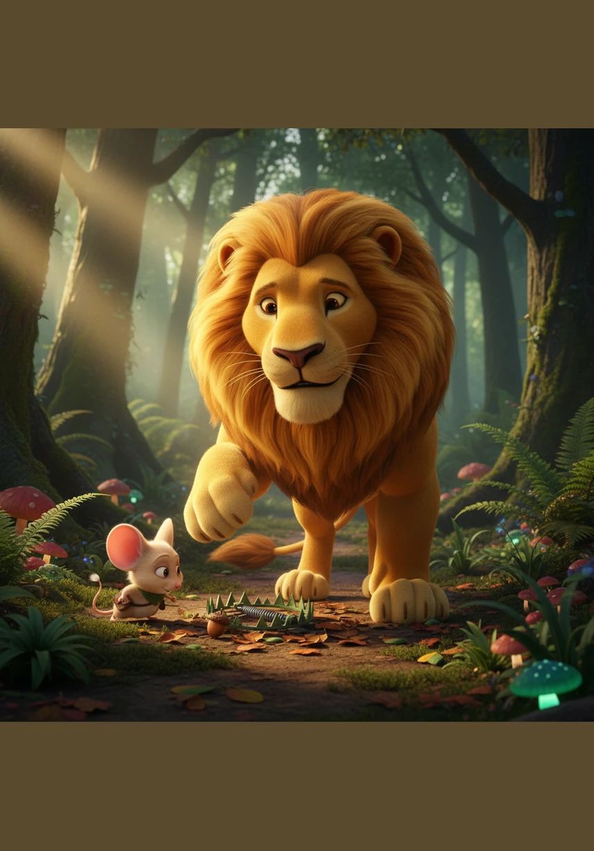 کچھ دن بعد جنگل میں کچھ شکاریوں نے ایک بہت بڑا اور مضبوط رسیوں کا جال بچھایا۔ شیرو بدقسمتی سے اس جال کی زد میں آ گیا اور بری طرح اس میں پھنس گیا، اس کی تمام طاقت بے بس ہو گئی۔