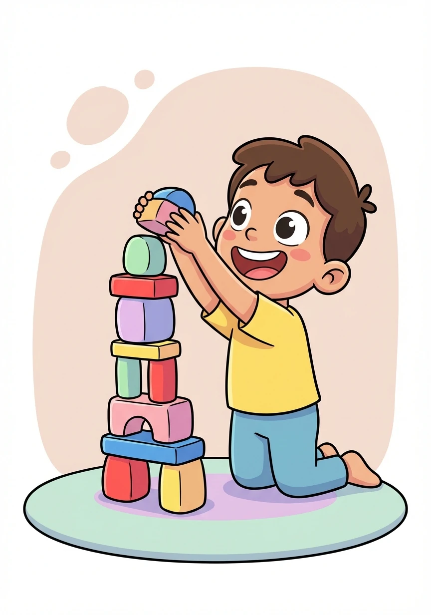 بينما يلعب سالم، ينسى غضبه تدريجياً. يبتسم وهو يضع آخر قطعة في البرج.