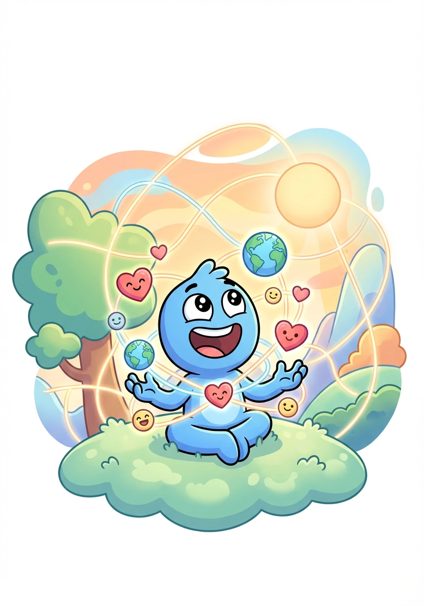 Freddie realizes that managing multiple accounts isn't just about efficiency; it's about connecting with others and making the world a happier place. He smiles, knowing he's making a difference.