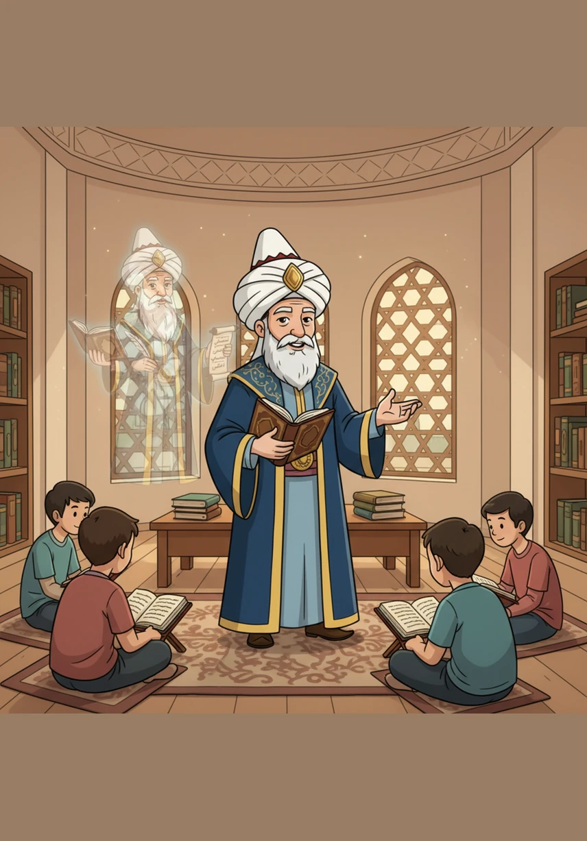 Aradan uzun yıllar geçti ve Yusuf artık saçlarına aklar düşmüş, çevresinde saygı gören olgun bir müderris oldu. Kendi öğrencilerine bakarken, hocası Davud-i Kayseri’nin ona bıraktığı o eşsiz mirası, yani ilim ve irfan meşalesini taşımanın gururunu yaşıyordu.