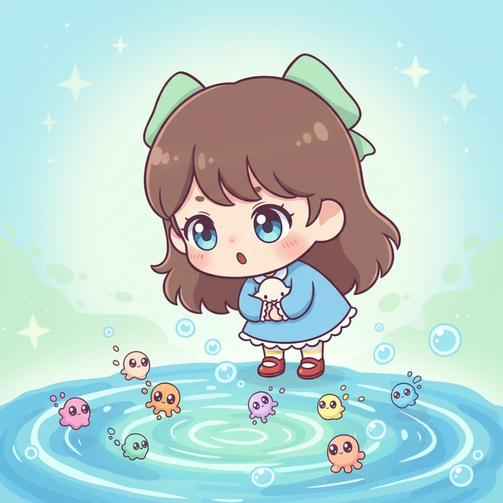 Nella sua immaginazione, minuscoli organismi unicellulari, come simpatiche macchioline con grandi occhi, iniziano a guizzare nelle acque primordiali. Aurora si sporge in avanti, cercando di pronunciare "vita" con un suono dolce e leggermente imperfetto.