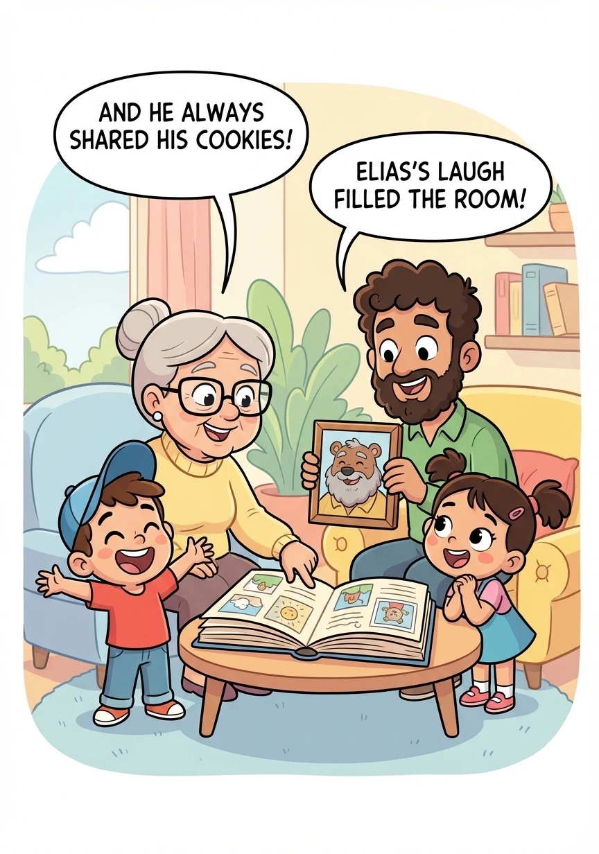The friends and family share stories about Elias, each anecdote painting a vivid picture of his life. They recount his kindness, his wisdom, and his unwavering love.