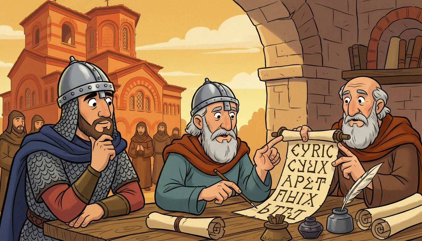 Борис се срещна със светите братя Кирил и Методий, наблюдавайки как създават славянската азбука. Той разбра колко важно е тяхното дело за запазването на българската култура и писменост. Работата им беше вдъхновяваща и значима.