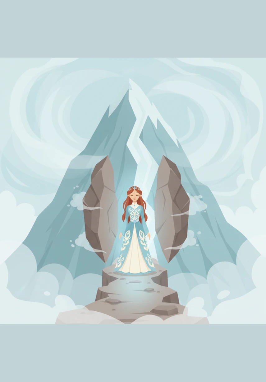 Первым испытанием стала Гора Эха, окутанная густым туманом и тишиной. Вместо того чтобы кричать, Элина замерла и стала слушать глубокое одиночество горы, сопереживая её вековому молчанию. Гора, почувствовав, что её наконец услышали, расступилась, открывая принцессе безопасную тропу.