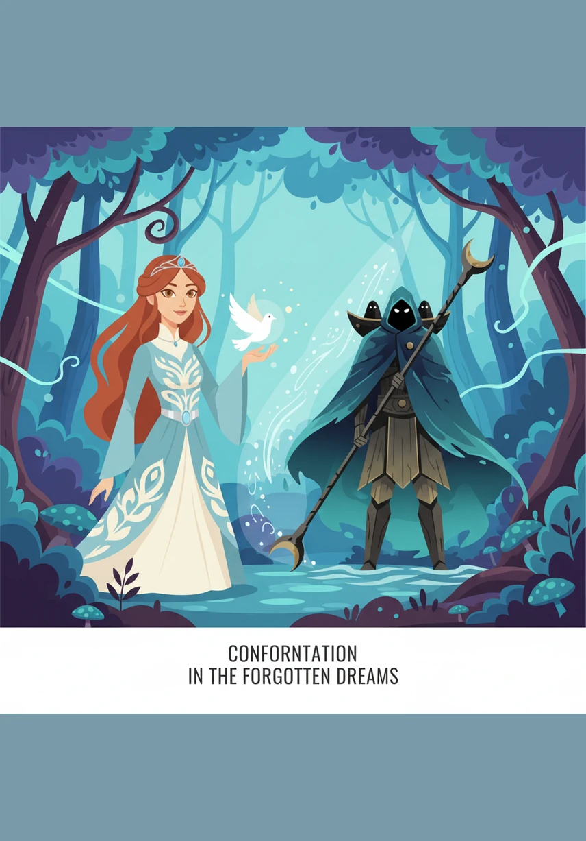 В Лесу Забытых Снов ветви деревьев шептали о потерянных надеждах, пытаясь запутать путешественницу. Элина достала один из своих ключей и начала выстукивать им по стволам ритм своего бьющегося сердца. Этот живой звук разогнал морок, и забытые сны превратились в путеводные огоньки, ведущие её вперед.