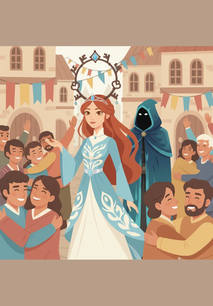 Вернувшись домой, Элина была провозглашена королевой, а её старые ключи были переплавлены в уникальную корону. Эта корона не была символом власти, а напоминанием о том, что каждый человек — это дверь, к которой нужно найти подход. Жители королевства вышли на улицы, чтобы впервые за долгие годы обнять друг друга.