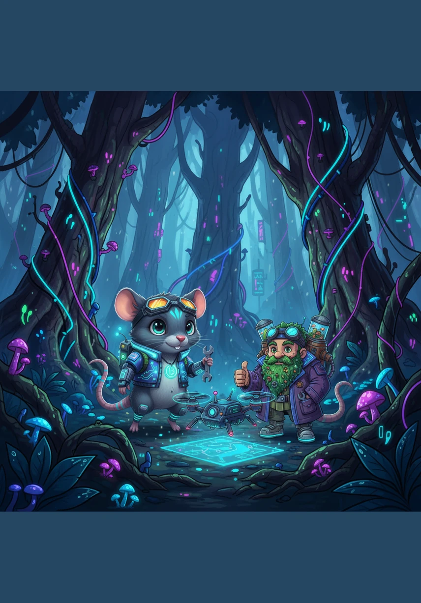 Three little figures with long, braided beards and hats made of hollowed acorns stepped out to greet him. These were the Moss-Beard Dwarfs, the ancient guardians of the forest's deepest secrets.