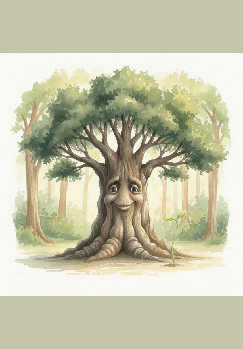Standing beside the wise old Barnaby, Pip is still a little sapling, but his heart feels as big as the forest. He knows that one day he will be a giant, but for now, growing slowly is a beautiful adventure all its own.