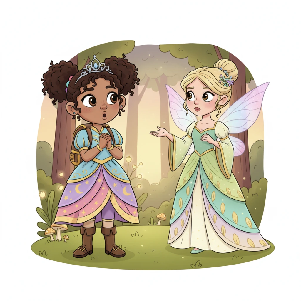 Con asombro, Sofía le confiesa a Olivia su mayor deseo: que sus padres siempre estén a su lado. El hada Olivia, con una expresión dulce pero seria, le explica que puede concederle ese deseo, pero a cambio, Sofía debe prometer portarse siempre muy bien para no perder a sus seres queridos.