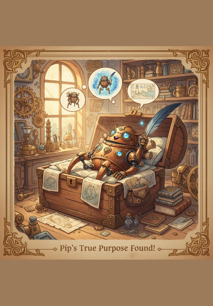 Pip wakes up and gives a big, friendly wave to all his new friends. He is so happy that you spent the day exploring his magical world and finding him in every place.